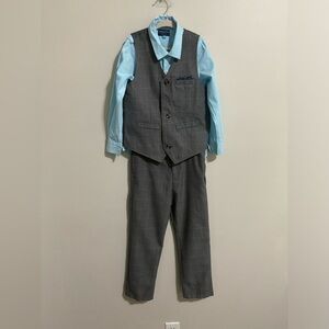 Andy and Evan Boys 3 Piece Formal Suit Set Vest Collared Dress Shirt Pants 6